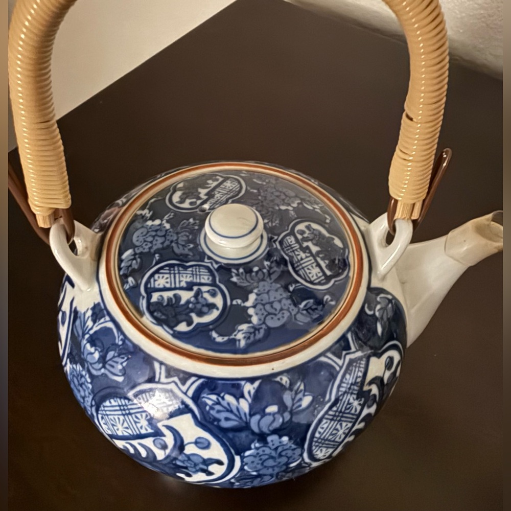 Japanese Arita Porcelain Tea Set Teapot & 5 Cups Ceramic Tea Service Vintage NIB - Picture 9 of 12